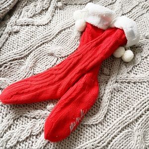❣️Victoria Secret Pink Sherpa lined slipper/socks
